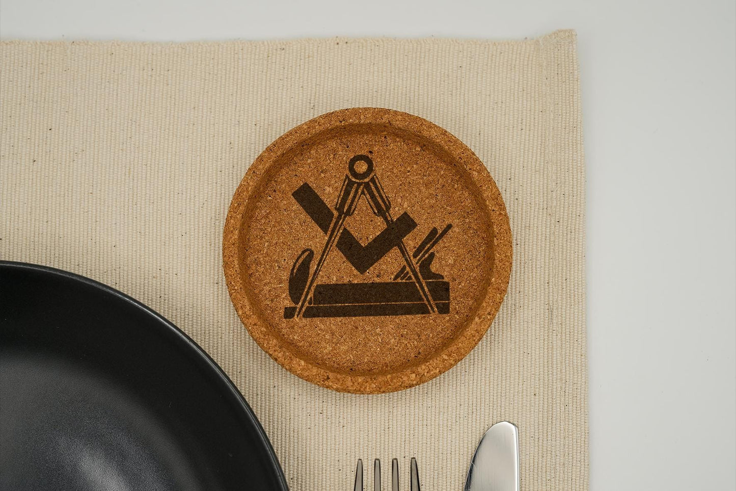 Tischler und Schreiner Kork Untersetzer 9 cm Custom Lasergravur Haustier Logo Lustiger Spruch Zitat Geburtstagsgeschenk Einweihung Freunde