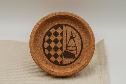 Zunftzeichen Bodenleger Kork Untersetzer 9 cm Custom Lasergravur Haustier Logo Lustiger Spruch Zitat Geburtstagsgeschenk Einweihung Freunde